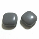 【50円均一】 アクリルビーズ *約15×15mm（厚み約7mm）*パフスクエア/ダークグレー*4個入り