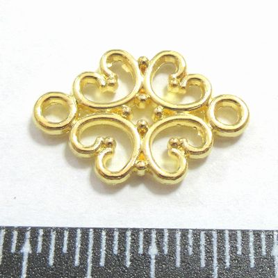 チベタンスタイル * リンクパーツ * ゴールド カラー *19×12mm（ホール約2.5mm）*10個入 【 メタルパーツ 金属パーツ つなぎパーツ アクセサリーパーツ 】
