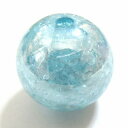 【50円均一】アクリルビーズ*約20mm*クラックルラウンド/アクアマリン・オーロラ*1個入り