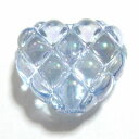 【50円均一】 アクリルビーズ * ぷっくり ハート *約16.5×19mm(ホール約3mm)* アクア オーロラ *1個入り アクリル ビーズ ハート型 AB 大きめホール