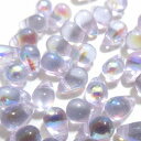 チェコビーズ * ミニ ・ ティアドロップ * 6×4mm * アレキサンドライト AB ( オーロラ ) *20個入り 【 ドロップビーズ しずく型 】