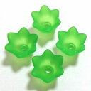 【50円均一】 アクリルビーズ *約10×6mm* フラワーカップ ( チューリップ )・ ペリドット / マット *20個入り アクリル ビーズ プラビーズ フラワービーズ ビーズパーツ アクリルパーツ 素材 材料 ビーズショップ 手芸 カラフル フラワー 花