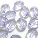 【50円均一】 アクリルビーズ * 約10×8mm ( 厚み約5mm ホール約1.5mm ) *ファセット ・ オーバル / バイオレット * 12個入り