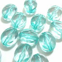 【50円均一】 アクリルビーズ * 約10×8mm ( 厚み約5mm ホール約1.5mm ) *ファセット ・ オーバル / ライトテイル * 12個入り