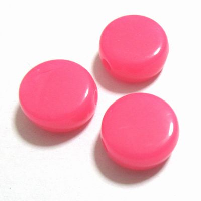 【50円均一】 アクリルビーズ * 約10×5mm(ホール約1.8mm) * ダイムビーズ / ホットピンク * 10個入り アクリル ビーズ プラビーズ ディスク フラット ラウンド ピンク色