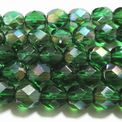チェコビーズ * ファイアポリッシュ * 6mm * エメラルド セルシアン * 20個入り ファイアーポリッシュ ファイヤーポリッシュ チェコ ビーズ パーツ ガラスビーズ 6ミリ 手作り アクセサリー 材料 ネックレス ピアス ハンドクラフトのサムネイル