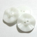 【50円均一】アクリルボタン*ウエーブ*約15mm*ホワイト*8個入り(3)