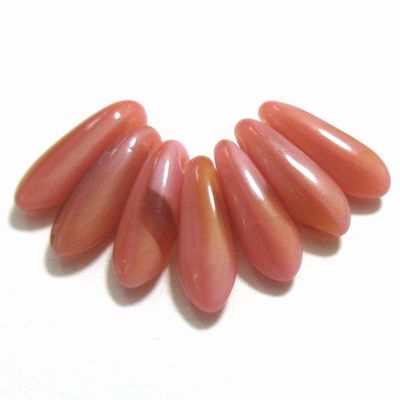 チェコビーズ * ダガー * 3×10mm * ピンク コーラル ブラウン * 24個入り 【 チェコ ビーズ パーツ ダ..