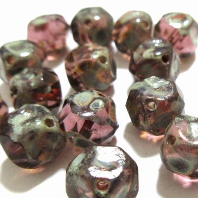 チェコビーズ*バロック*8mm*アメジスト・ピカソ*10個入り