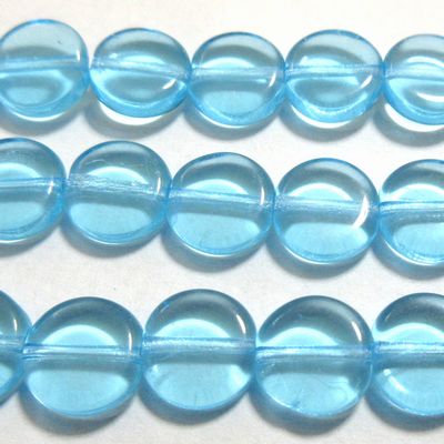 チェコビーズ*ダイムビーズ*8×3mm*アクアマリン*12個入り
