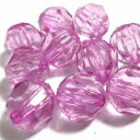 【50円均一】アクリルビーズ*約10mm*ファセットラウンド・バイオレット*10個入り