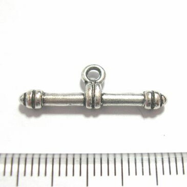 チベタンスタイル*トグル・バー(マンテル)ローズ*アンティークシルバー*18×17mm(バー:23mm)*1セット入