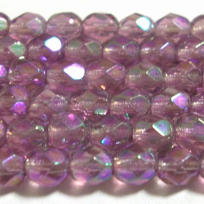 チェコビーズ * ファイアポリッシュ * 4mm * ラスター アイリス アメジスト *48個入り チェコ ビーズ ファイヤーポリッシュファイアーポリッシュ 4ミリ ガラスビーズ ビーズパーツのサムネイル