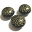【50円均一】アクリルビーズ*約16×10mm*フラットラウンド/ブラック・ゴールド*4個入り