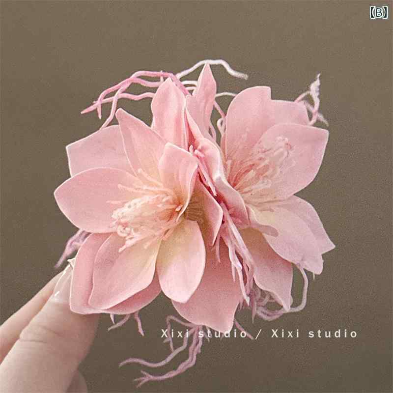 ヘアクリップ 紫 パープル 藤 藤の花 フラワー くちばしクリップ 幻想的 エレガン...