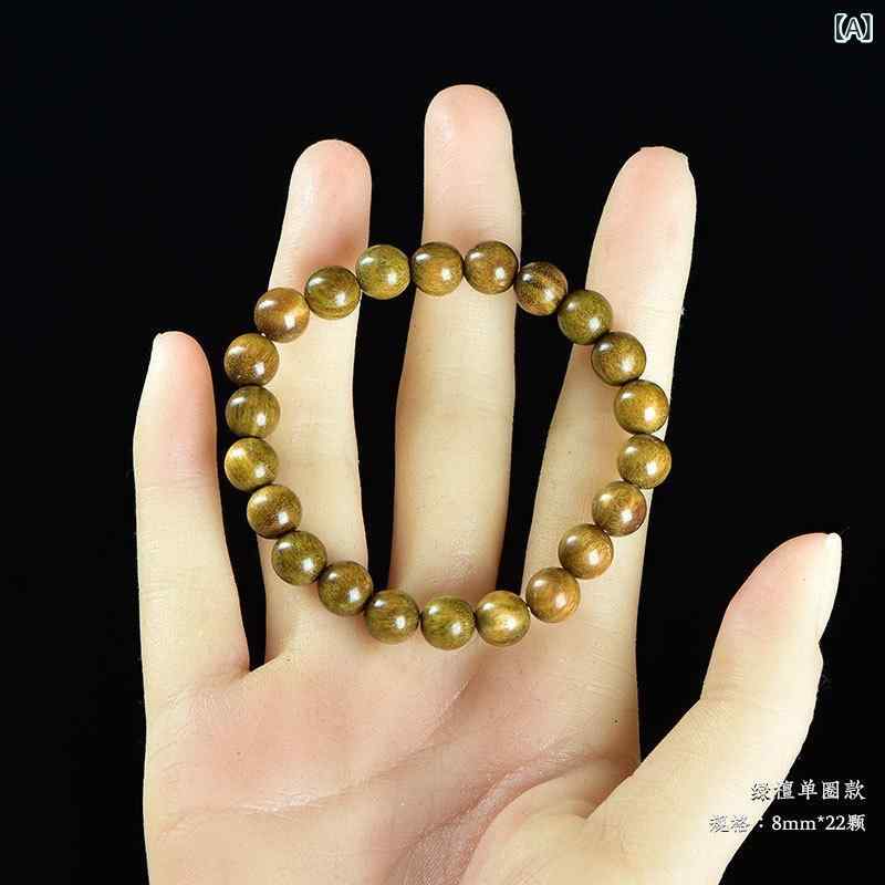 ブレスレット 男性用 女性用 アルゼンチン産 緑檀木 天然木 ウッド 老型ビーズ 竹...