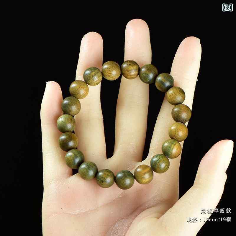 ブレスレット 男性用 女性用 アルゼンチン産 緑檀木 天然木 ウッド 老型ビーズ 竹...