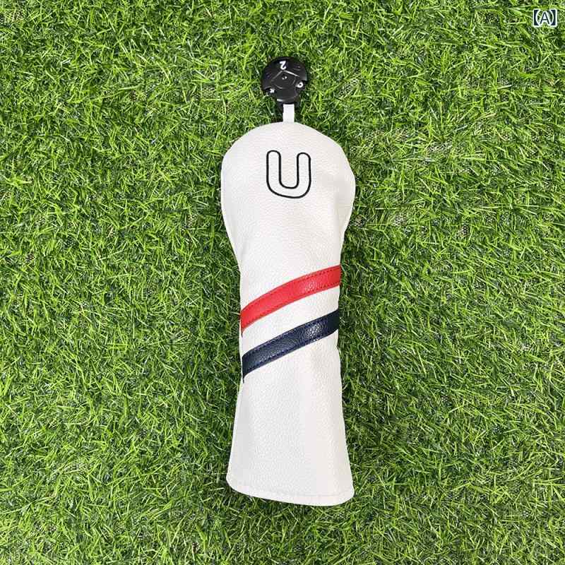 Head Covers - ゴルフ ヘッドカバー クラシック ナンバー表示 ストライプ ドライバー 1W ユーティリティ UT パター PT 保護 プロテクター