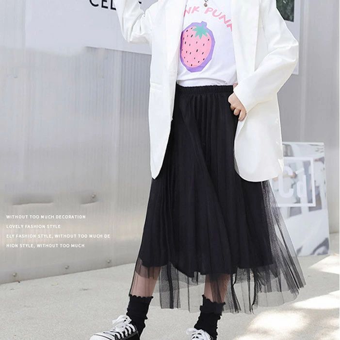 スカート キッズ 女の子 ロングスカート チュールスカート 子供服 プリーツスカー...