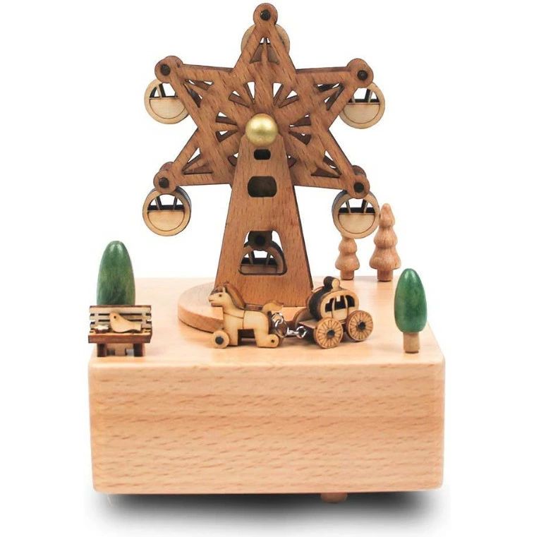 オルゴール 木製 可愛い プレゼント 観覧車 手作り バレンタインデー 回転かぼちゃ馬車 卓上飾り インテリア 誕生日祝い 卒業祝い ギフト デスクトップデコレーション 癒しグッズ 音楽
