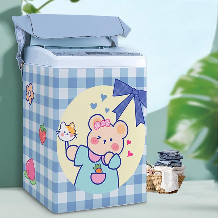 洗濯機カバー 洗濯機すっぽりカバー 全自動洗濯機のカバー 防水 撥水 日焼け 厚手 屋外 洗濯機カバー 送料無料 ファスナー付き オックスフォード 汚れ防止 紫外線 柄 うさぎ 猫 くま