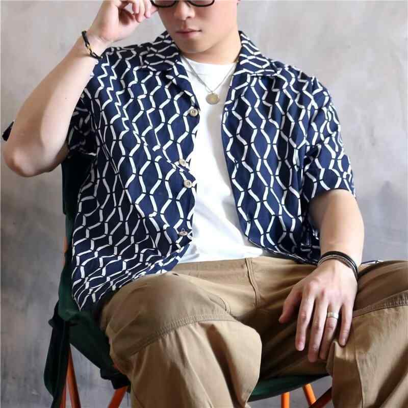 乐天商城 - シャツ メンズ 半袖 オープンカラー キューバシャツ 花柄 レトロ ゆったり 春夏 カジュアル 普段使い リゾート ビーチスタイル 綿混素材 通気性 イージーケア
