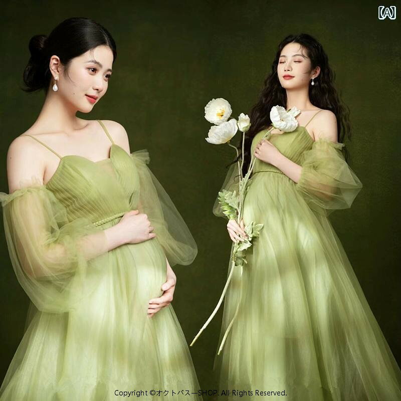 マタニティ フォト ドレス 写真 服 スタジオ 妊娠中 ママ お腹 アート 撮影 衣装 ...