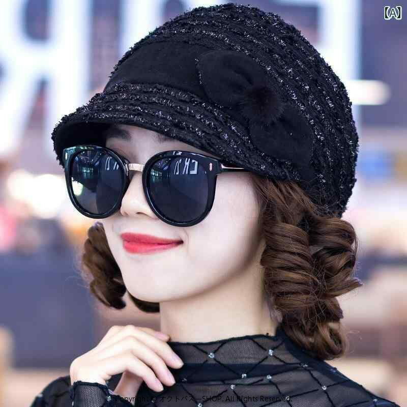 髪付き帽子 ニット帽 レディース ウィッグ付き 帽子 かつら付き 一体型 ショート 巻き髪 ナチュラル 秋冬 ヘア ブラック ブラウン グレー