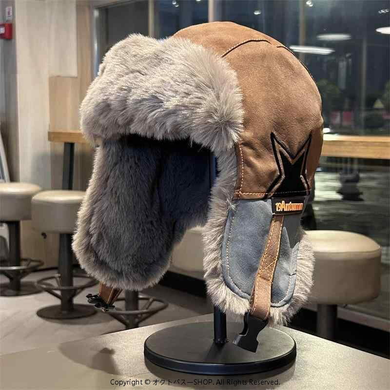 フライトキャップ メンズ レディース 秋冬 防寒 耳あて付き マスク一体型 猫刺繍 フェイクレザー 防風 保温 首元保護 韓国風 トレンド おしゃれ かわいい アウトドア スキー スノボ