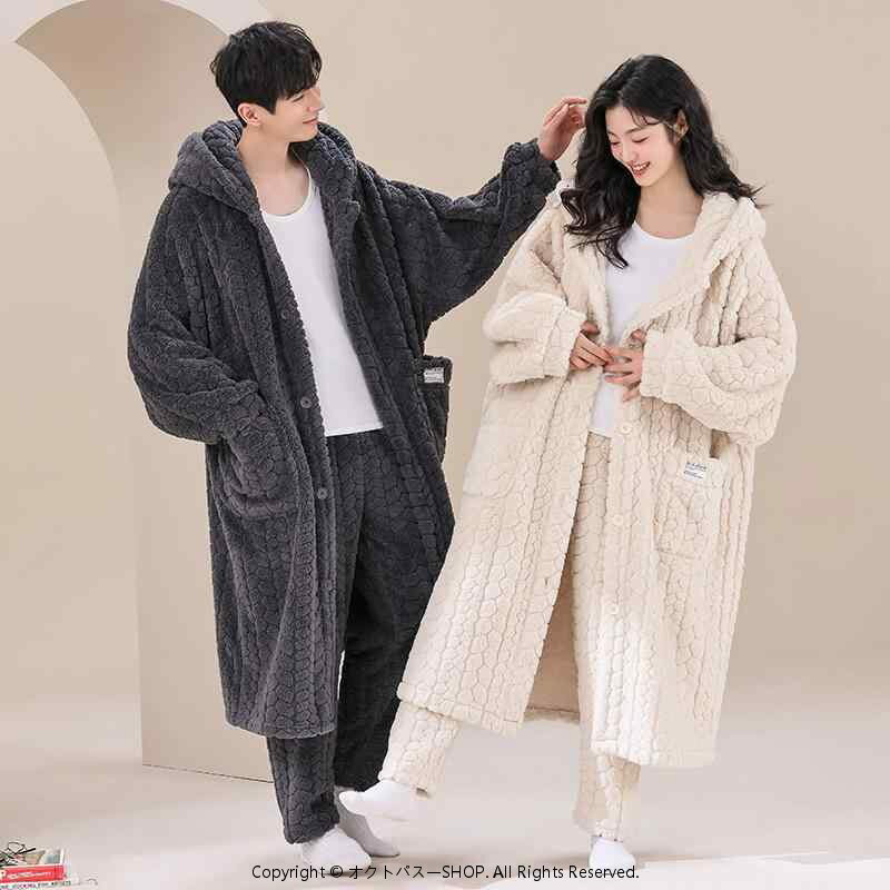 バスローブ レディース メンズ ガウン ルームウェア カジュアル シン...(4)