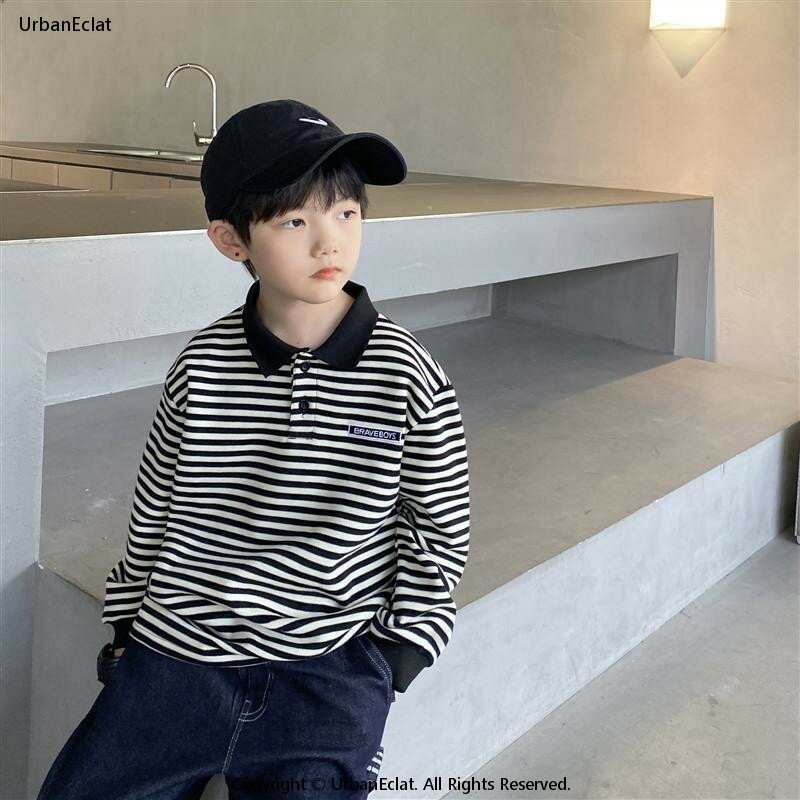 Rakuten - キッズ ポロシャツ poloシャツ 縞模様 子ども服 カジュアル かわいい 男女兼用 ゆったり 子供 子供服 暖かい お出かけ 春秋 通園 通学 120 130 140 150 160 170