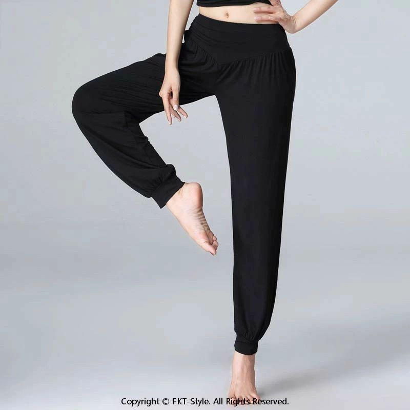 ダンスパンツ レディース ゆったり 裾絞り ワイドパンツ バルーンパンツ モダール素材 ロング丈 春夏 大人用 体型カバー ヨガ フィットネス トレーニング