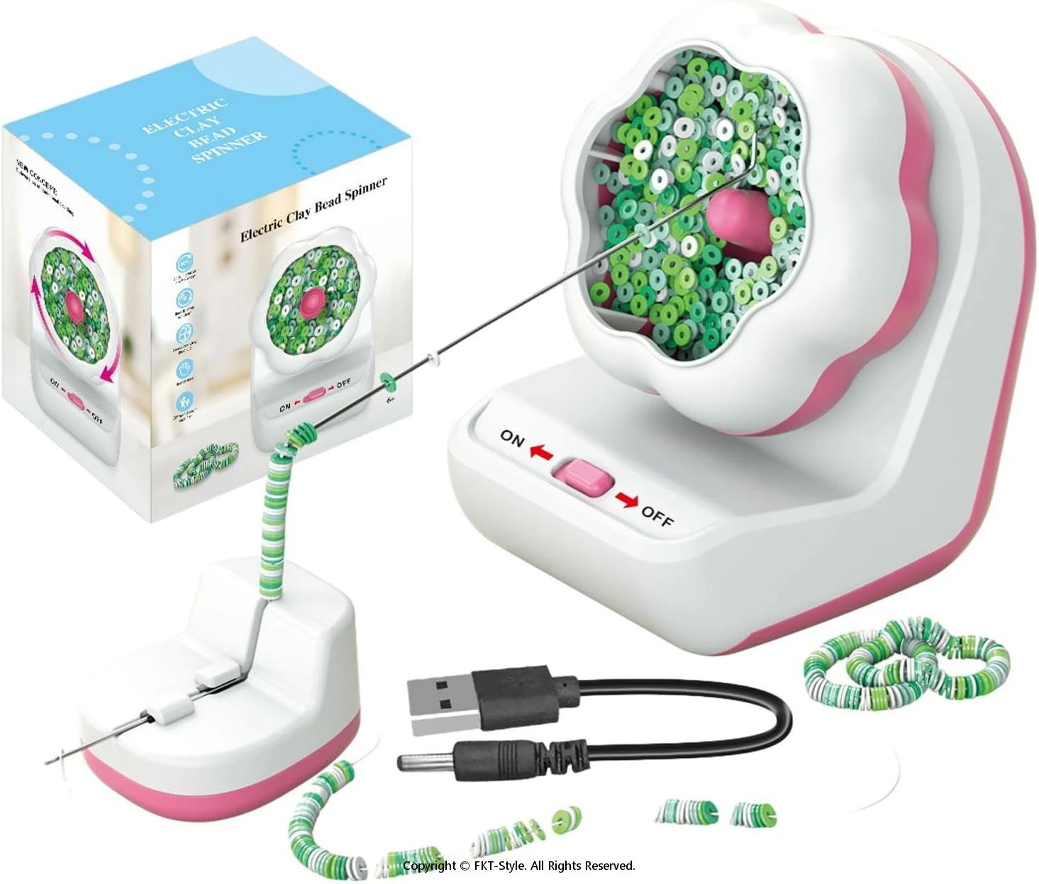 ビーズスピナー 電動ビーズスピナー ジュエリー制作用ビーズミル、大容量 便利 簡単糸通し 使いやすい ブレスレット作り珠の歩き回る 自動ビーズ機械ビーズボウル ブレスレット製造機、ネックレス、ブレスレット、DIYクラフト用 ビーズマシン