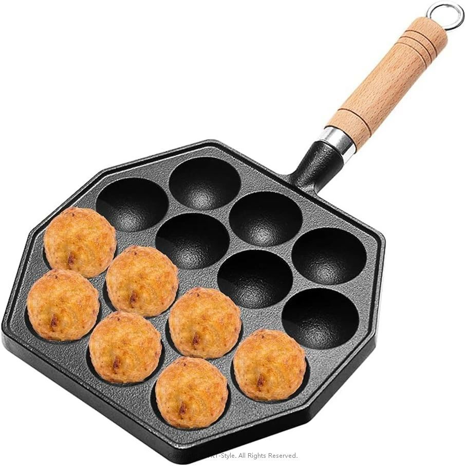 たこ焼き鍋 たこ焼きパン たこ焼き鍋プレート カズ IH対応 14穴 クイック＆イージー 家庭用 ブラック