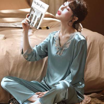 上品 おしゃれ ルームウェア 夏 ナチュラル XL カジュアル L 長袖 レース ピンク 光沢 上下セット 秋 M 個性的 シンプル 赤 青 パジャマ パンツ きれいめ ゆったり 部屋着 ラフ Vネック ス 無地 レディース 春 薄手 2XL