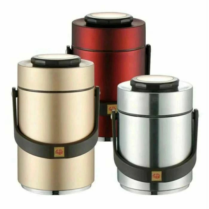 保温スープ容器 ステンレスランチジャー 2段 /3段 大型フードサーモスジャー 真空304ステンレスランチジャー 弁当箱 シルバー お弁当箱 保温弁当箱ランチジ...