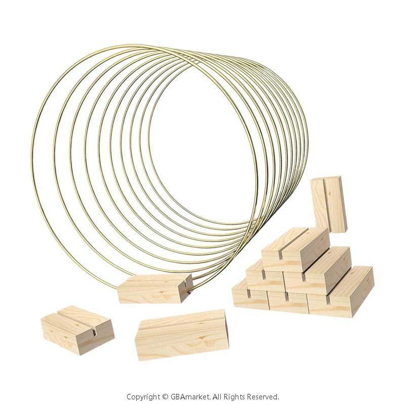 10x メタルフローラルフープゴールドメタルリング スタンドワイヤーフープリースマクラメフープリング ..