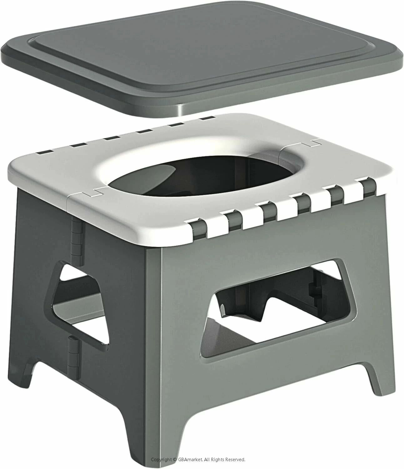 簡易トイレ 日常はイスや踏み台に ポータブルトイレ 携帯トイレ 耐荷重150kg 排便袋&凝固剤付き