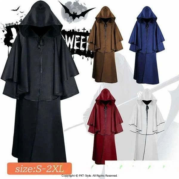 吸血鬼 コスプレ マント ハロウィン 衣装 大人 ヴァンパイア 魔法使い 死神 コスチューム 無地 修道士 ..