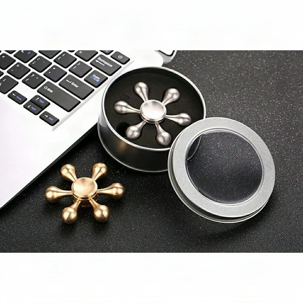 新型DIY ハンドスピナー 水道 Hand Spinner ストレス解消 6枚翼リムーバブル 高速回転 指 スピナー フォーカス玩具【3分以上スピン/ステンレス/焦り緩和などに役立つ】大人子供に適用 2色