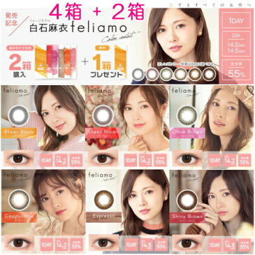 【送料無料!4箱+2箱キャンペーン!】フェリアモ(feliamo) ワンデー 10枚入りx4箱 1日使い捨て 白石麻衣 カラコン 度あり 度なし フェアリモ