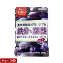 養命酒製造 グミ×サプリ 鉄分＆葉酸 40g×10袋 グミ プルーン風味 メール便