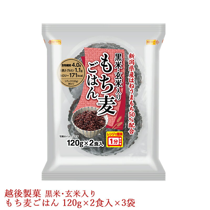 お試し パックご飯 黒米 玄米入りもち麦ごはん 120g×2食入×3袋 新潟県産はねうまもち 新潟県産玄米使用 レトルトご飯 本州送料無料