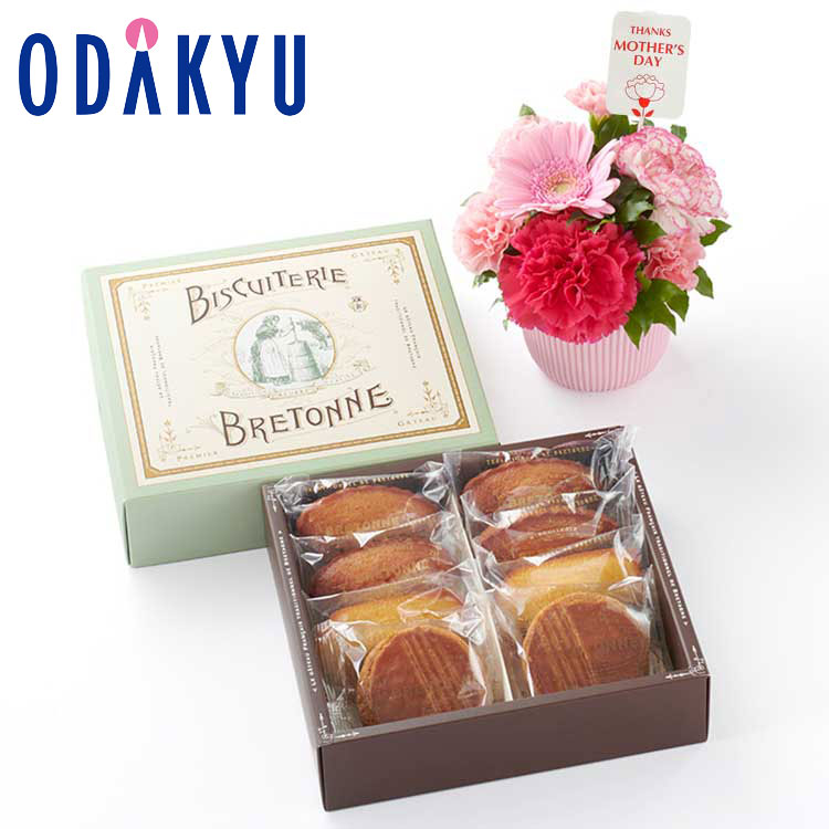 母の日 花 2025 生花アレンジメントA ＆ ［ ブルトンヌ ］ スイーツ セット ｜5/6-11のあいだに順次お届け※沖縄・離島へは届不可(MD)のサムネイル