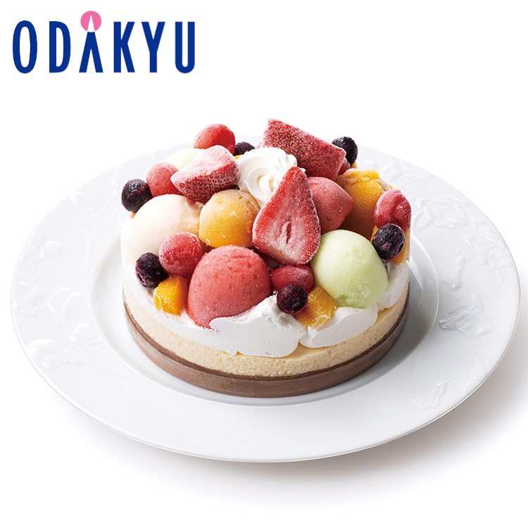 内容：フローズンアントルメ（5号 直径約15cm)×1【商品特長】 バニラ、チョコレートのアイスクリームをベースに、4種類のシャーベット（ストロベリー、ピーチ、マンゴー、マスクメロン）を合わせました。さらに、チェリーとマンゴーのシラップ漬け、ブルーベリーをトッピング。お祝いの席が華やかなになるアイスデザートです。【ブランド紹介】明治18年（1885年）新宿駅開業と同年に創業。老舗フルーツ専門店として、フルーツをテーマとしたケーキを中心に、オリジナルフーズ群と合わせて展開するスイーツショップ。フルーツを通して美味しい商品の提供とフルーティーライフの提案をしています。 【お品物について】 ■消費期間・賞味期間は製造、加工日を基準に記載しております。お品物到着後の日持ち期間は配送日数などにより異なります。 ※仕様や梱包体裁上、お品物によっては賞味期限ラベルが確認できない場合がございます。おおよその賞味期限は商品ページに記載のとおりですが、正確な賞味期限をお知りになりたい場合はご注文直後にお問い合わせフォームよりご相談ください。 ■商品の画像はお使いのモニター、お部屋の照明等により実際の商品と色味が異なる場合がございます。 ■在庫数僅少などの理由で、予告なく販売終了予定日前に商品の販売を終了する場合がございます。 ■生産状況等により、掲載品・産地・表示内容が変更になる場合がございます。 【お届けについて】 ■準備出来次第発送となります。（通常ご注文から最短7日-最大10日程度） ※配送日、および時間帯のご指定はできません。 ※お届け先にお届け不可地域をご指定いただいた場合、誠に勝手ながらご注文をキャンセルさせていただきます。あらかじめご了承ください。 ※当店で複数点の商品をご注文いただいた際、以下の場合は別便でのお届けとなります。 　(1)配送形態(常温便・クール便)が異なる商品 　(2)配送予定日が異なる商品 　※配送予定日が同一でも、その他の理由により別の便でお届けする場合がございます。 　(3)産地直送商品をはじめ、発送場所の異なる商品を1か所のお届け先にご注文の場合 　(4)のしの有無、のしのご用途・名入れが異なる場合 別便でのお届けの場合、ご注文履歴に記載される配送伝票番号は1本のみの通知となります。ご不明な点がございましたらお問い合わせください。 ※海外へのお届けはできません。またご依頼主の住所が海外の場合、当社住所に変更させていただきます。 ■別便でのお届けの場合、ご注文履歴に記載される配送伝票番号は1本のみの通知となる場合がございます。また、出荷のご報告メール『配送に関するお知らせ』は、一番始めに発送された伝票番号の注文のみの配信となります。 ご不明な点がございましたら注文履歴「注文に関するお問い合わせ」よりご連絡ください。 ■注文履歴に表示される配送状況ステータスにおいて、原則ご注文日から翌日以内に『発送準備中』へ自動更新されます。当店の商品手配・配送準備・商品出荷のタイミングと異なります。 【その他】 ■お届けするお品物には、納品書など金額の分かる書類等を同封いたしません。 ■領収書はご自身で発行可能です。下記をご参照ください。 ※楽天ヘルプ『Q.領収書・請求書について』はこちら＞ ■商品に破損や不備がありましたら、お手数ですがお問い合わせフォームよりご連絡ください。（※写真添付推奨） ※モール管理システム上ご依頼主様の購入履歴は分かりかねますため、ご連絡いただく際は、注文番号をご指定いただき本文にて商品状態をお伝えください。 ■小田急百貨店ではさまざまなギフトアイテムをご用意しております。 内祝 内祝い お祝い返し ウェディングギフト ブライダルギフト 引き出物 引出物 結婚引き出物 結婚引出物 結婚内祝い 出産内祝い 命名内祝い 入園内祝い 入学内祝い 卒園内祝い 卒業内祝い 就職内祝い 新築内祝い 引越し内祝い 快気内祝い 開店内祝い 二次会 披露宴 お祝い 御祝 結婚式 結婚祝い 出産祝い 初節句 七五三 入園祝い 入学祝い 卒園祝い 卒業祝い 成人式 就職祝い 昇進祝い 新築祝い 上棟祝い 引っ越し祝い 引越し祝い 開店祝い 退職祝い 快気祝い 全快祝い 初老祝い 還暦祝い 古稀祝い 喜寿祝い 傘寿祝い 米寿祝い 卒寿祝い 白寿祝い 長寿祝い 金婚式 銀婚式 ダイヤモンド婚式 結婚記念日 プレゼント ギフト ギフトセット セット 詰め合わせ 贈答品 お返し お礼 お祝い返し 御礼 ごあいさつ ご挨拶 御挨拶 プレゼント お見舞い お見舞御礼 お餞別 引越し 引越しご挨拶 記念日 誕生日 父の日 ちちの日 母の日 ははの日 敬老の日 記念品 卒業記念品 卒園記念品 定年退職記念品 ゴルフコンペ コンペ景品 景品 賞品 粗品 お香典返し 香典返し 志 満中陰志 弔事 会葬御礼 法要 法要引き出物 法要引出物 法事 法事引き出物 法事引出物 忌明け 四十九日 七七日忌明け志 一周忌 三回忌 回忌法要 偲び草 粗供養 初盆 供物 お供え お中元 御中元 夏ギフト 季節の贈り物 クリスマスプレゼント お歳暮 御歳暮 お年賀 御年賀 残暑見舞い 年始挨拶 バレンタインデー ホワイトデー うちいわい のし無料 メッセージカード無料 ラッピング無料 手提げ袋無料 人気 手土産 プチギフト お配りギフト 体験ギフト ソーシャルギフト 法人注文 まとめ買い 大量注文 ■商品例 セット 詰め合わせ 高級 グルメ 精肉 海産物 干物 魚加工品 調味料 鰻 うなぎ 鮭 いくら 明太子 たらこ 牛タン すき焼き ゼリー ビール ハム ソーセージ ローストチキン ジュース お菓子 桃 フルーツ 和菓子 洋菓子 焼き菓子 コーヒー 肉 スイーツ ■幅広い年代の方へのギフトに 父 母 父親 母親 お父さん お母さん 義父 義母 おじいちゃん おばあちゃん 両親 家族 兄 弟 姉 妹 親戚 祖父 祖母 叔父 叔母 友人 友達 女友達 男性 男子 女性 女子 夫 妻 旦那さん 奥さん カップル 彼氏 彼女 先生 会社 同僚 上司 取引先 部下 ママ友 20代 30代 40代 50代 60代 70代 80代 キッズ ベビー 子供 幼稚園 小学生 中学生 高校生 大学生 社会人 成人 敬老会
