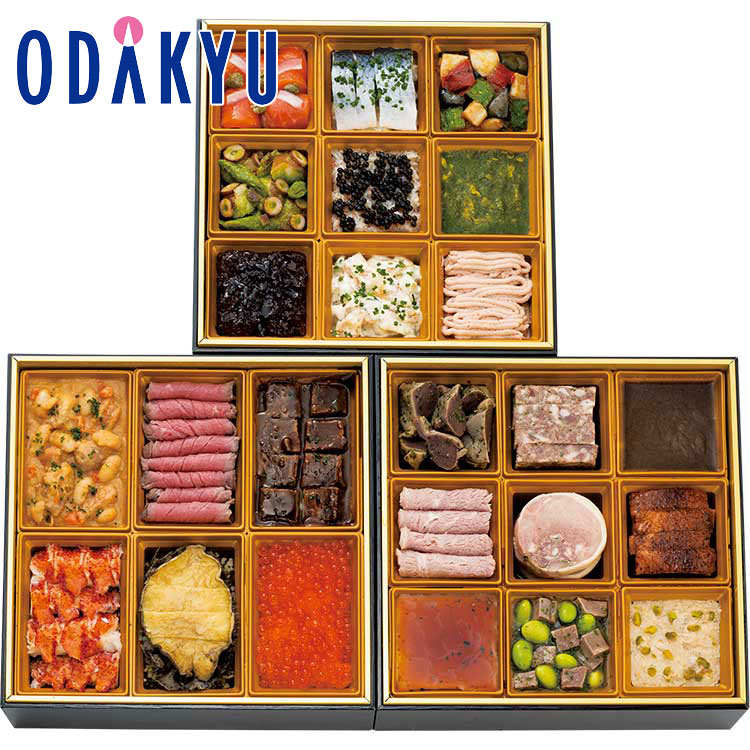 【百貨店公式】 おせち 2025 3段 3人前 ~ 4人前 ルカンケ コラボ 冷蔵 予約 事前予約 期間限定 送料無料 おせち料理 お節 お取り寄せ 有名店 お正月 元旦 年末 年始 ごちそう 高級 家族 小田急百貨店 公式 ｜12月31日（火）にお届け※お届け可能地区要確認