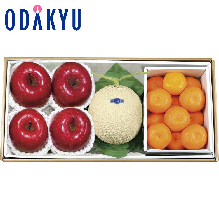 【公式】小田急百貨店 つがる弘前サンふじりんご ＆ マスクメロン ＆ 日の丸みかん / 御歳暮 歳暮 冬ギフト 冬の贈り物 2025 楽天 親戚 友人 会社宛 両親 ｜お届け希望期間指定※沖縄・離島へは届不可(4)