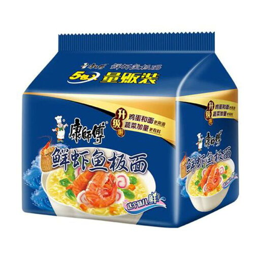 康師傅 鮮蝦魚板麺 5食入り 康師傅 鮮蝦魚板麺 5食入り