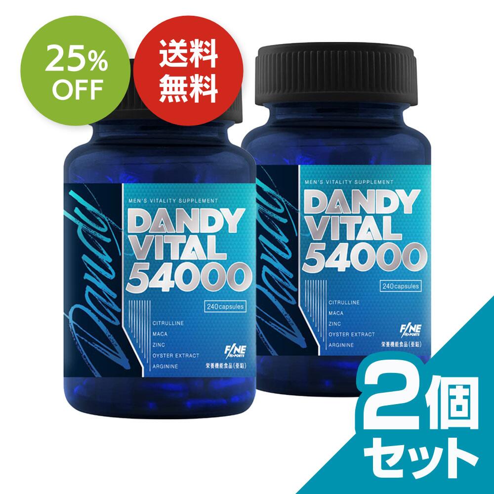 お買い物マラソン SALE 25%OFF 送料無料 ◇ 【2個セット】FINESPORTS ダンディバイタル54000 240粒30日分 国産 シトルリン マカ アルギニン 亜鉛 厳選16種 国産 栄養機能食品 サプリ サプリメント ファインスポーツ ※お一人様2点まで 2個セット 送料無料