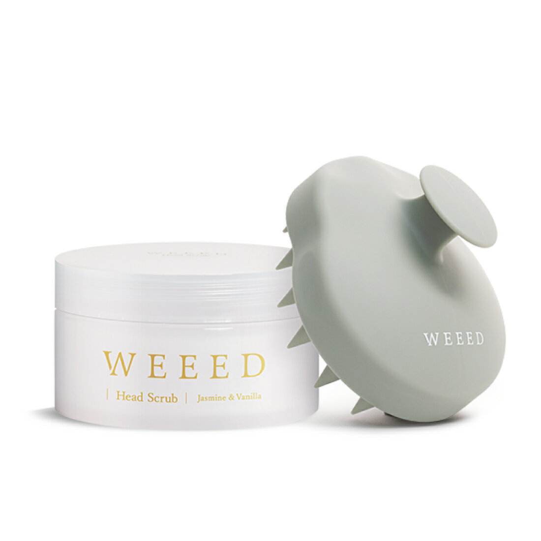 WEEED ヘッドケアセット【 セット内容：ヘッドスクラブ 200g ジャスミン＆バニラの香り ＆ オリジナルスカルプブラシ 】 頭皮用 スクラ..